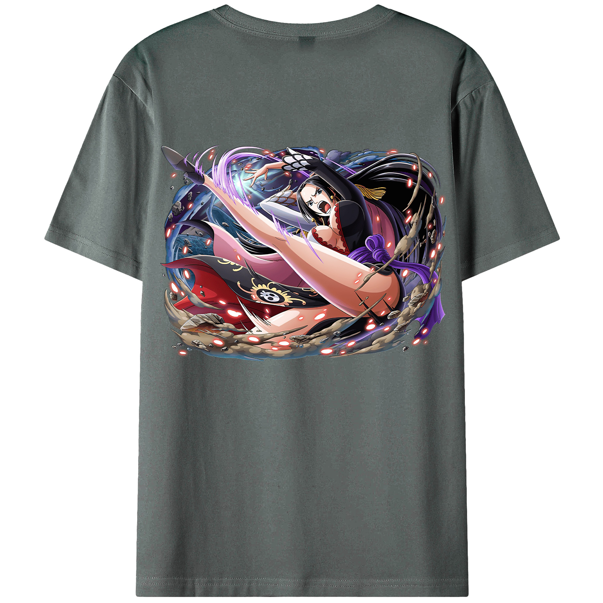 ワンピース ボア・ハンコック ONE PIECE Boa·Hancock 綿100％ メンズ半袖Tシャツ（バックプリント） 通気性
